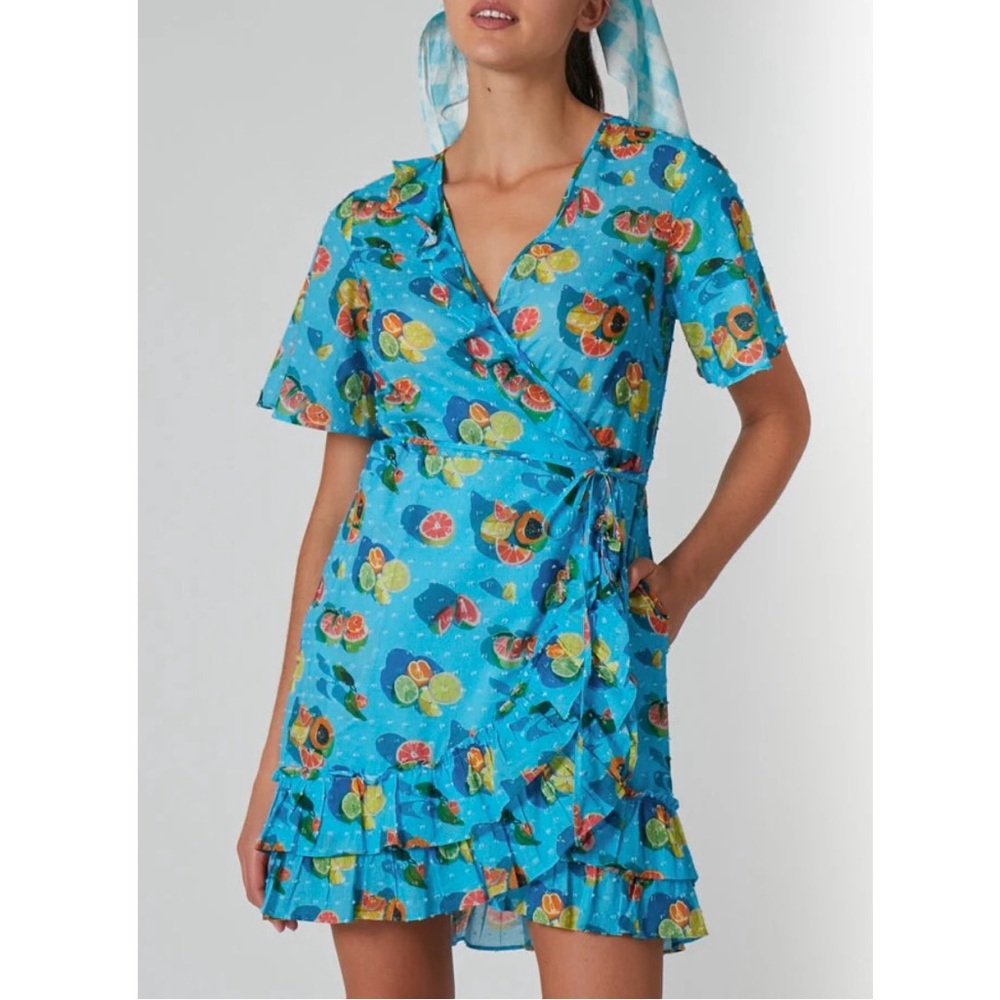 Rachel Antonoff citrus print wrap dress - Picture 2 of 11